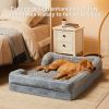 Bolster Dog Sofa Bed with Waterproof Lining & Non-Skid Bottom