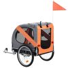 Dog Bike Trailer Orange and Gray