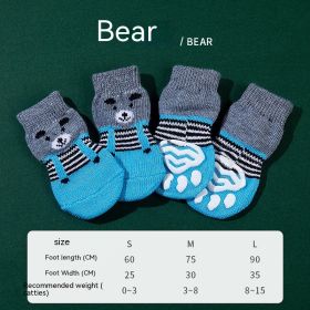 High Quality Non-slip Sole Socks Teddy Corgi Cat Supplies 4 Pack (Option: Bear-S)