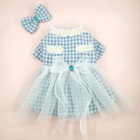 Original New Dog Cat Clothing Tulle Tutu Skirt (Option: S75 Blue-XS)