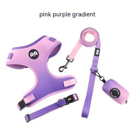 Pet Dog Hand Holding Rope Strap Suit (Option: Pink Purple Gradient Color-XS)